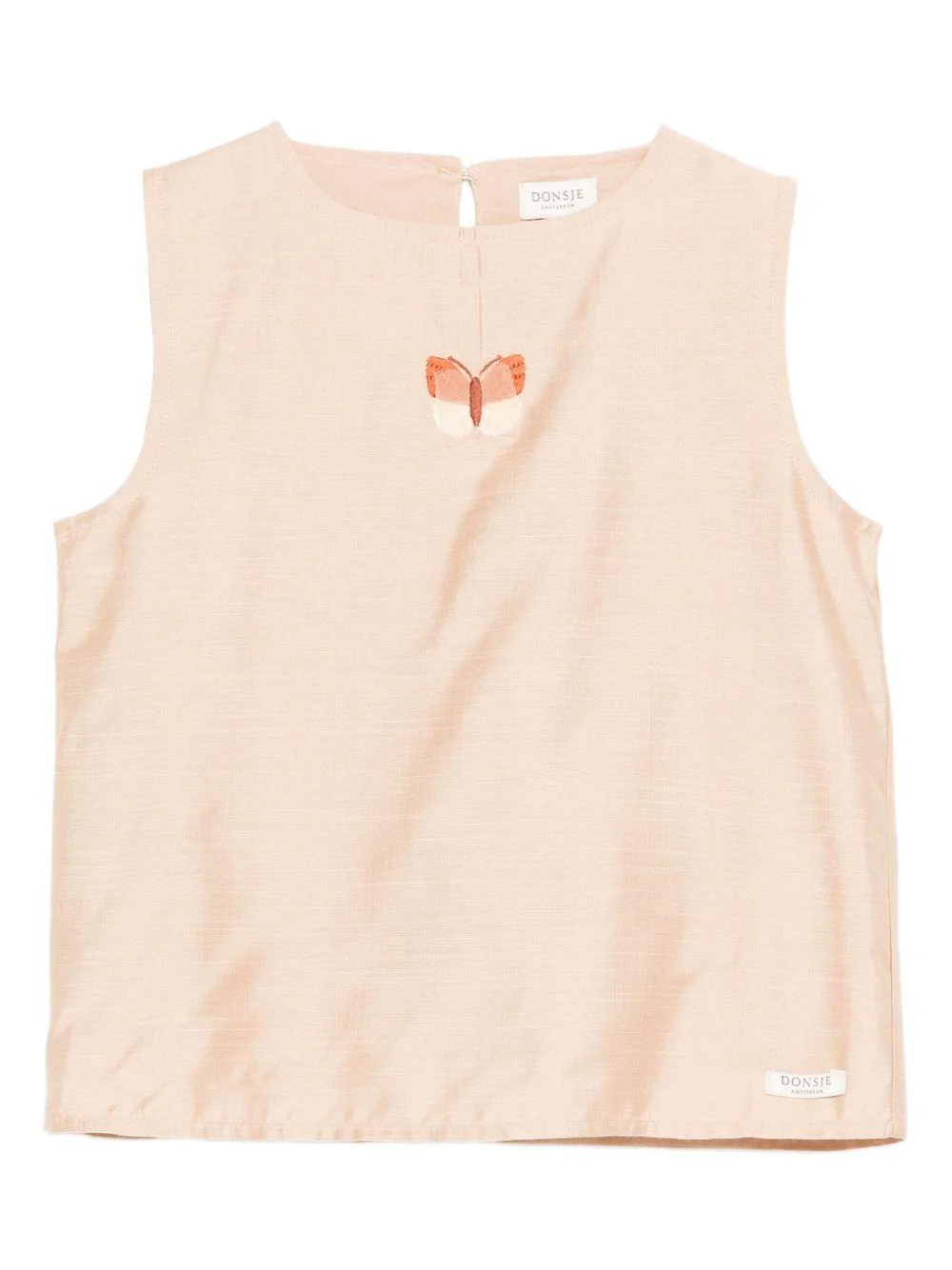 Top per bambina Donsje beige con decorazione a farfalla