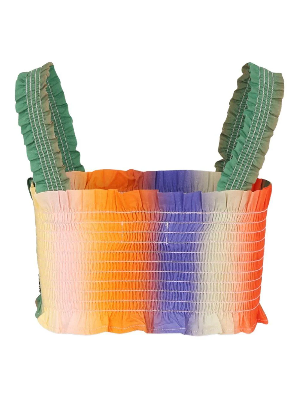 Top per bambina Molo multicolor corto con effetto increspato e spalline larghe - Image 2