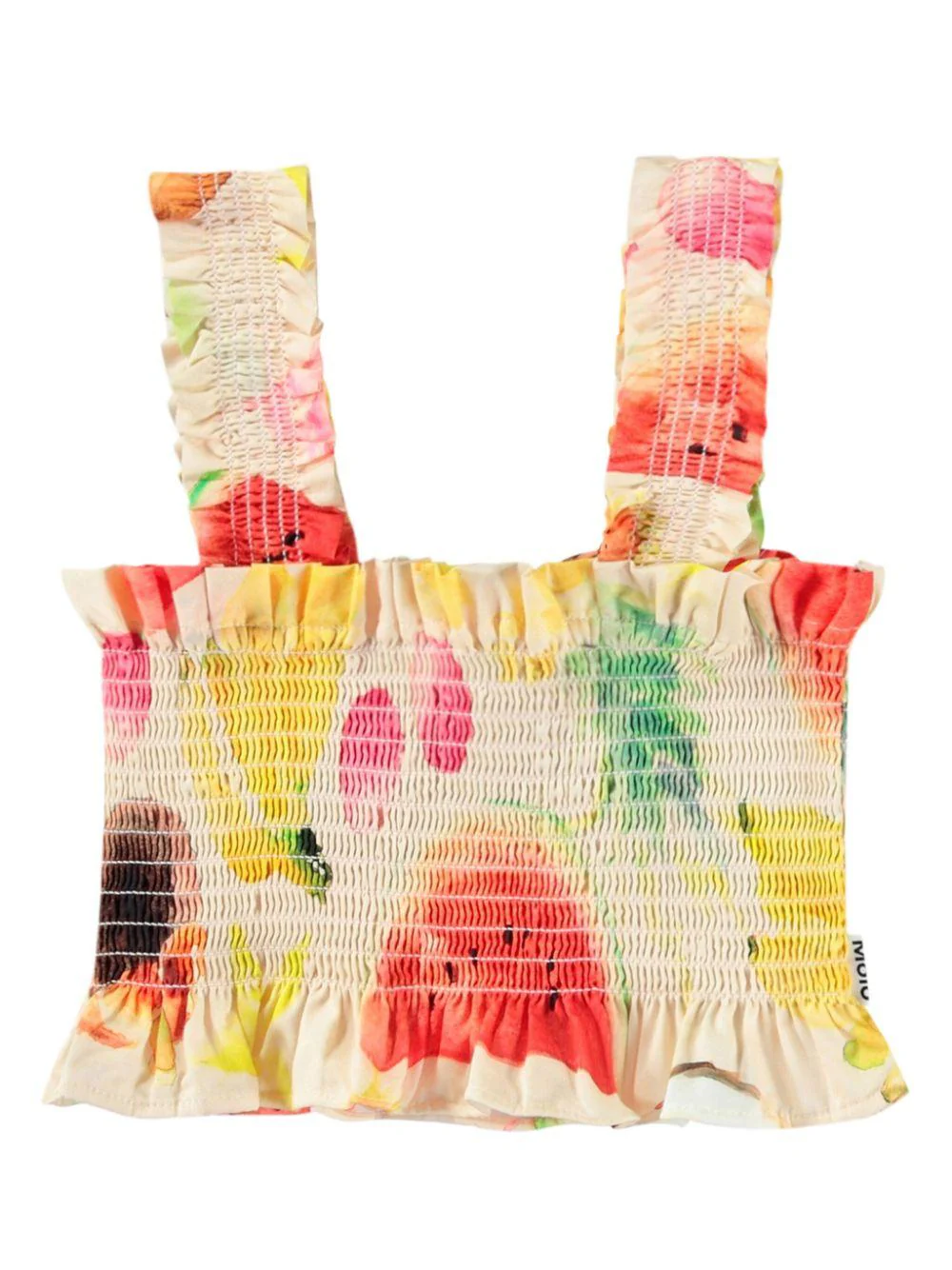 Top per bambina Molo Rolfia beige con stampa grafica all-over