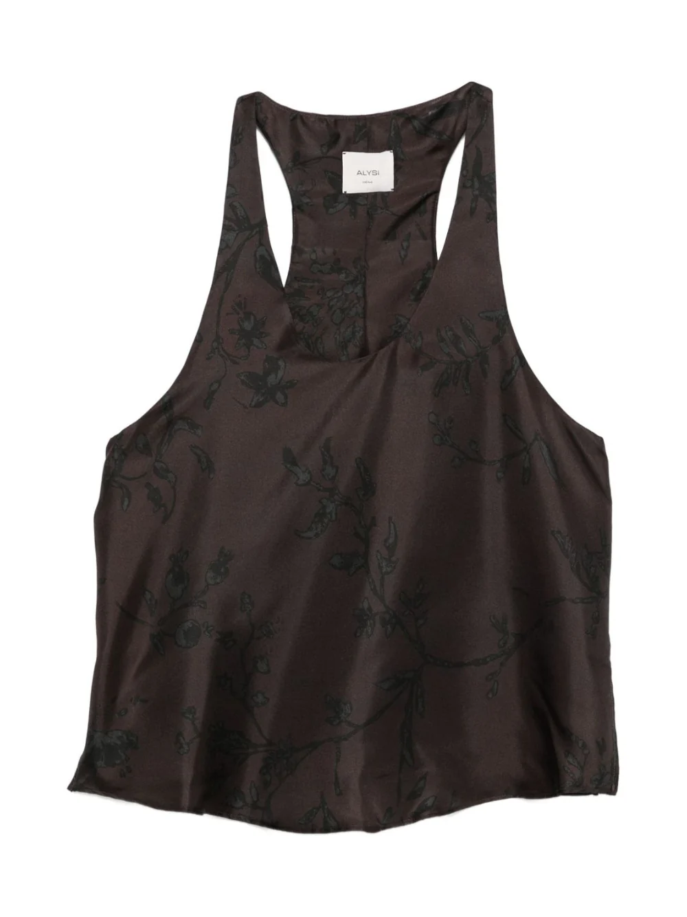 Top per donna ALYSI marrone con motivo floreale