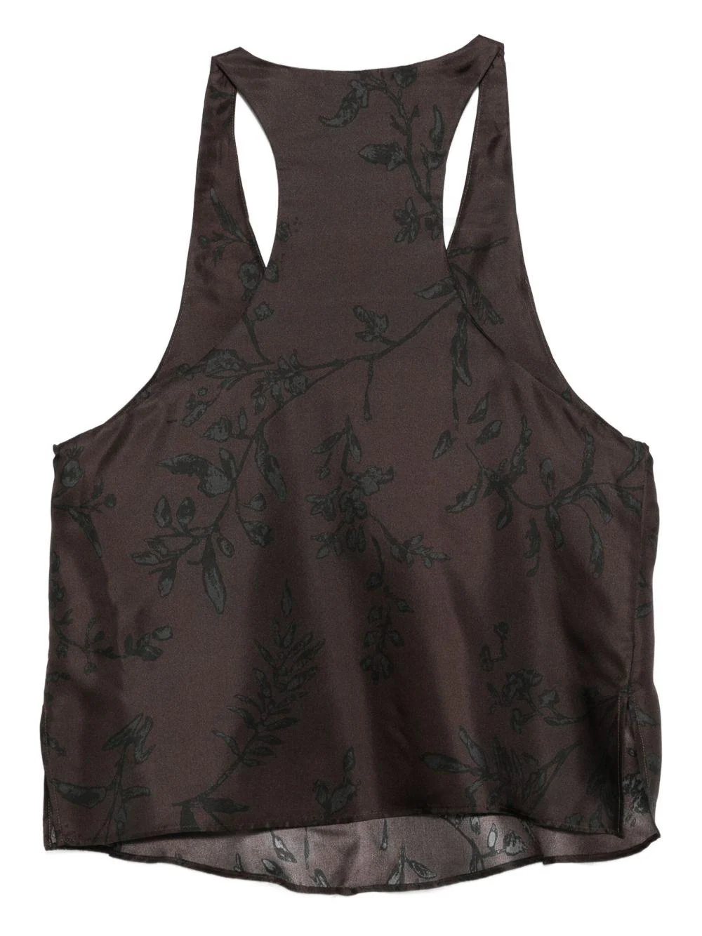 Top per donna ALYSI marrone con motivo floreale - Image 2