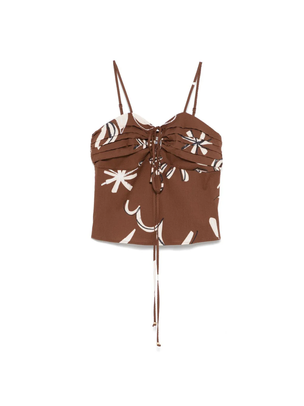 Top per donna Scotch & Soda marrone con motivo seersucker