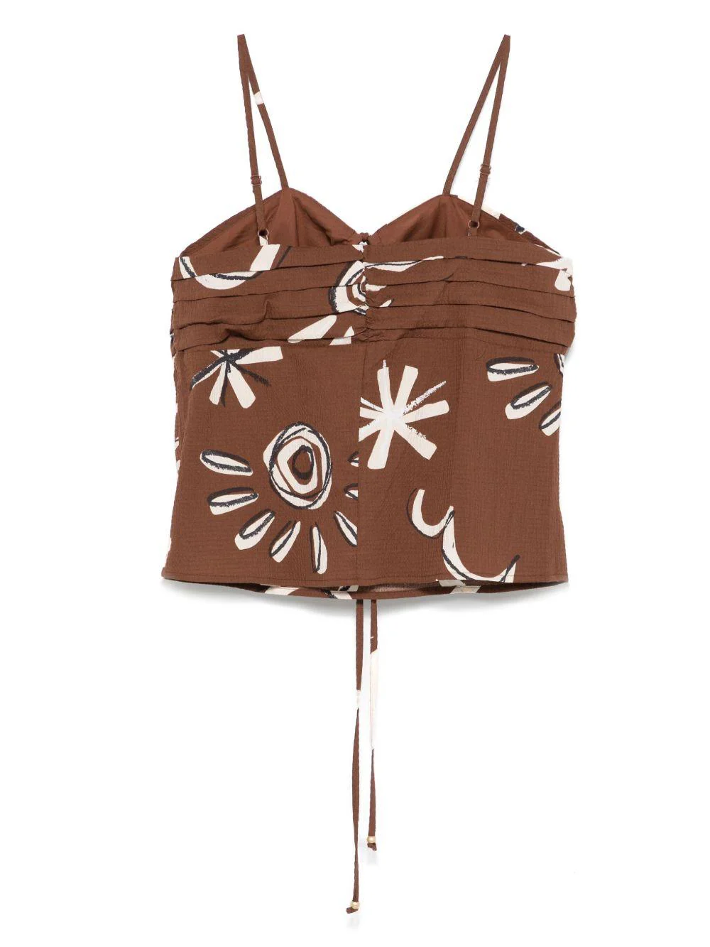 Top per donna Scotch & Soda marrone con motivo seersucker - Image 2