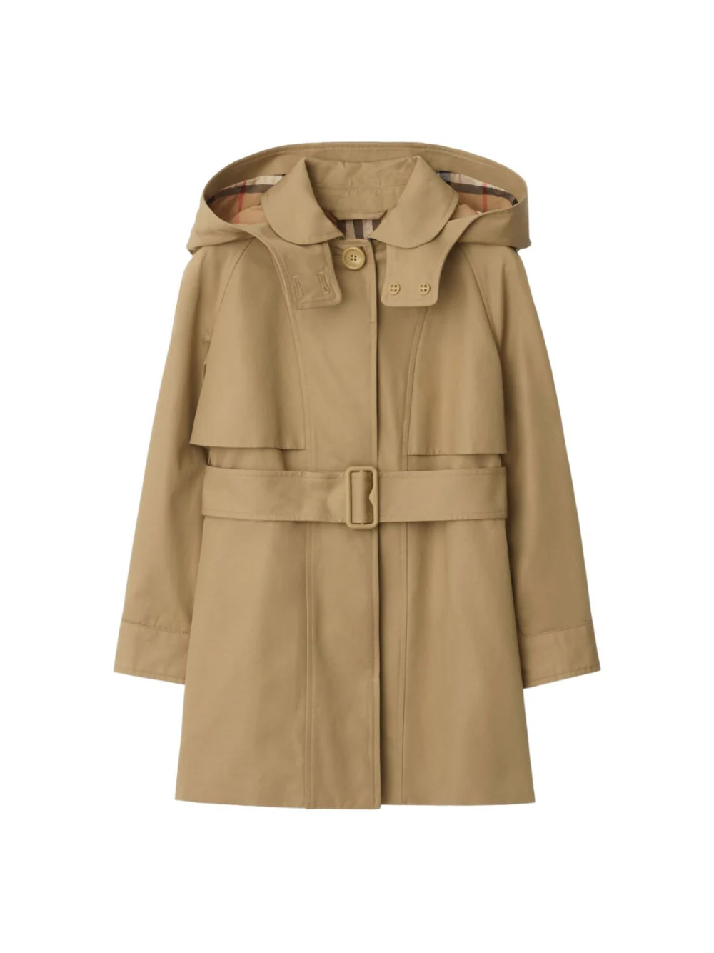 Trench per bambina Burberry Kids beige con cappuccio