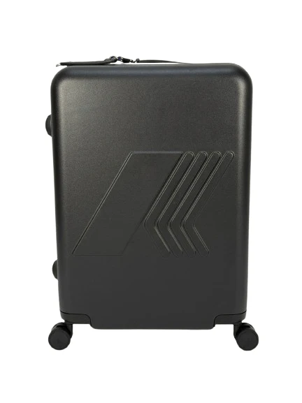 Trolley Eudoxieur per bambini K-Way Kids nero con monogramma K-Way in rilievo tono su tono