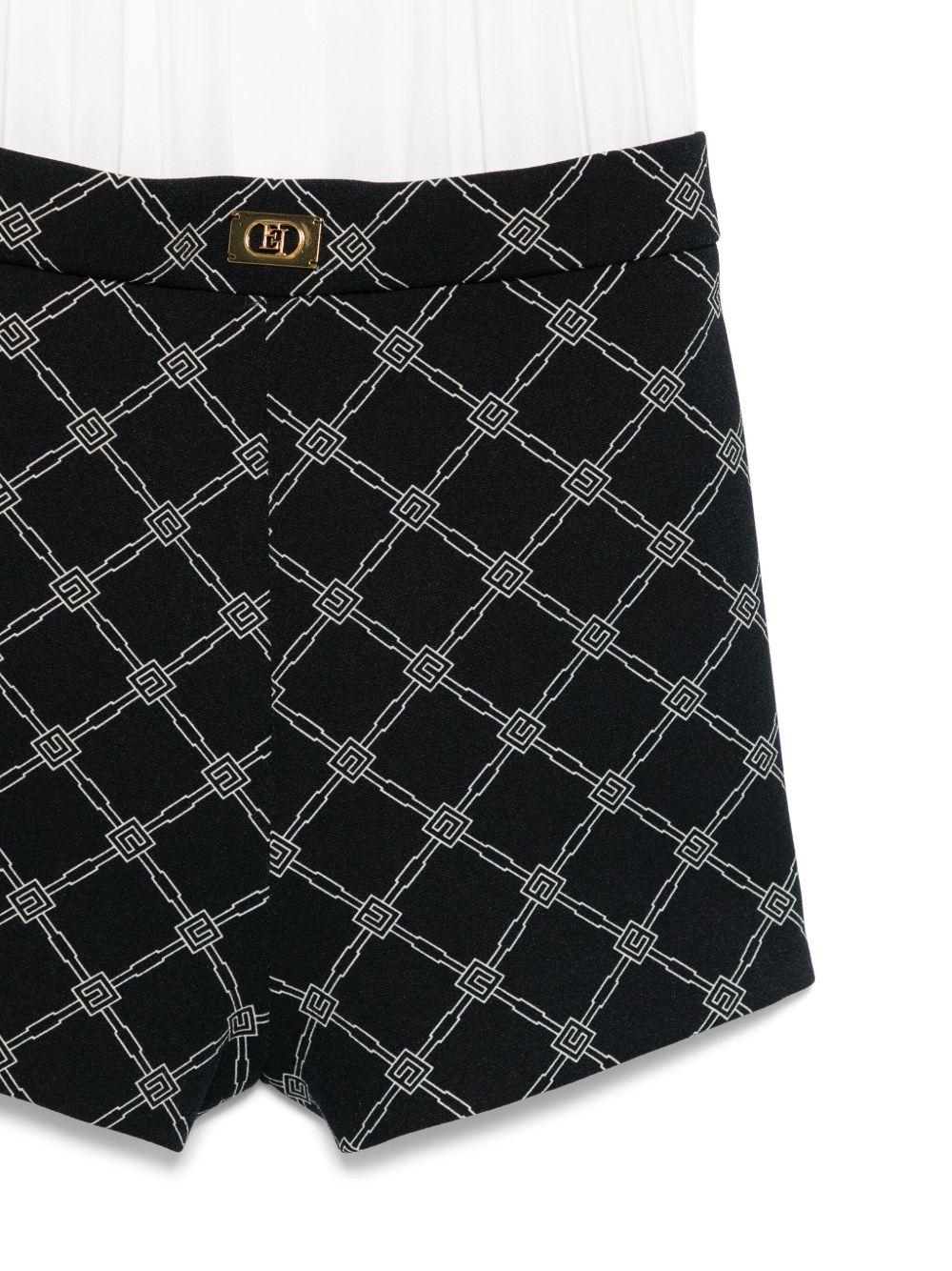 Tuta corta per bambina Elisabetta Franchi La Mia Bambina bianco con logo jacquard - Image 3