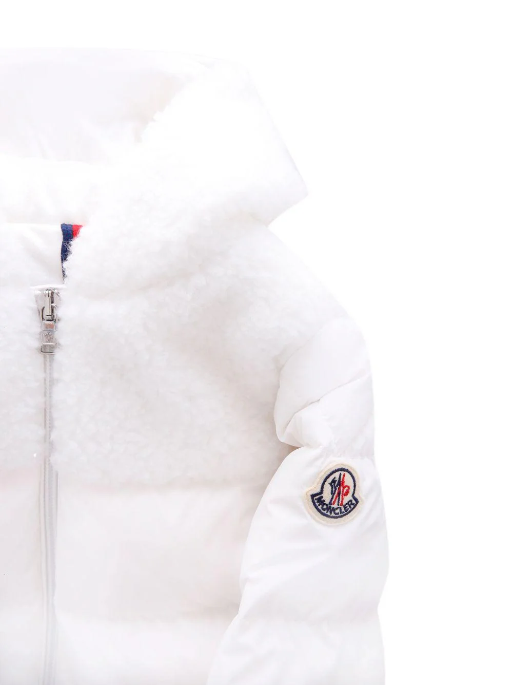 Tuta da neve Osof per neonati Moncler Enfant bianca con cappuccio - Image 3