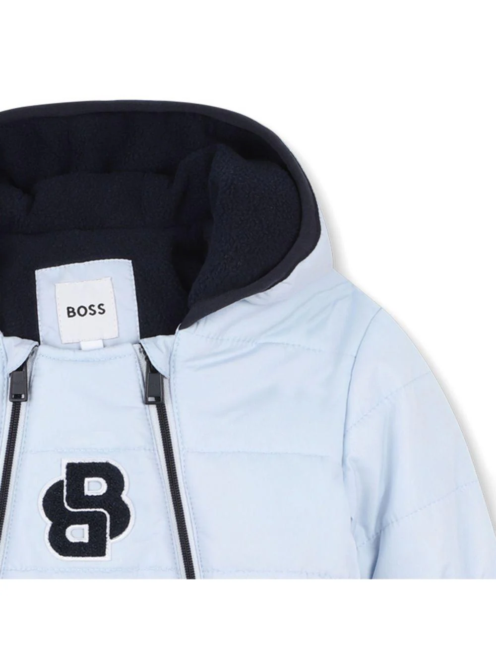 Tuta da neve per neonato BOSS Kids azzurra con cappuccio - Image 3