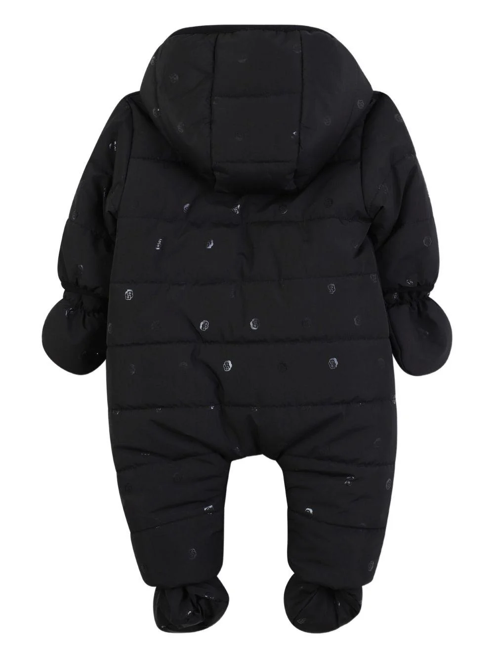 Tuta da neve per neonato Boss Kids nera con applicazione con logo - Image 3