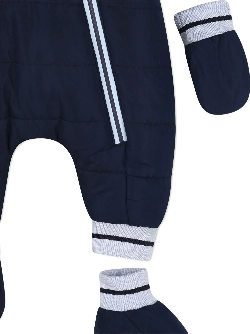 Tuta per neonato Boss Kids blu con muffole rimovibili - Image 4