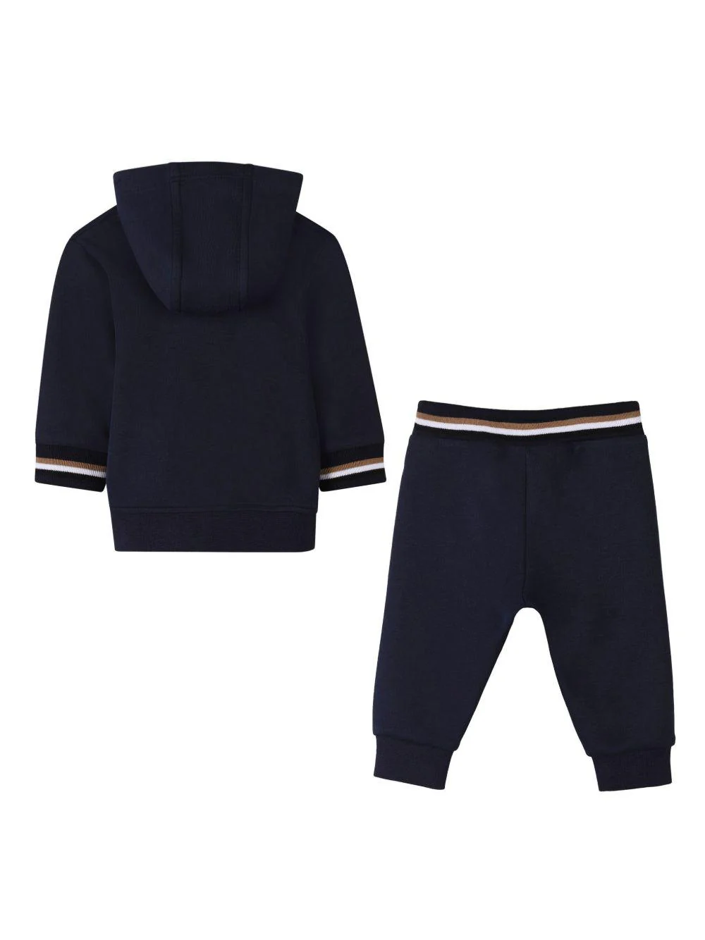 Tuta sportiva con stampa per neonato BOSS Kidswear blu con dettaglio a righe - Image 4