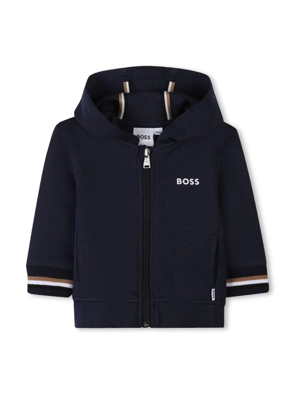 Tuta sportiva con stampa per neonato BOSS Kidswear blu con dettaglio a righe - Image 6