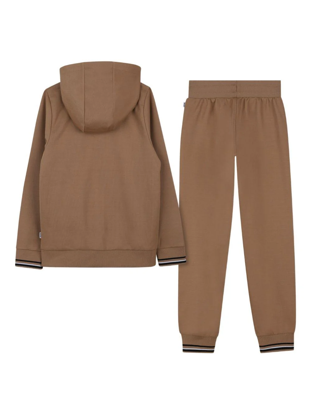 Tuta sportiva per bambino BOSS Kidswear marrone con cappuccio e zip - Image 2