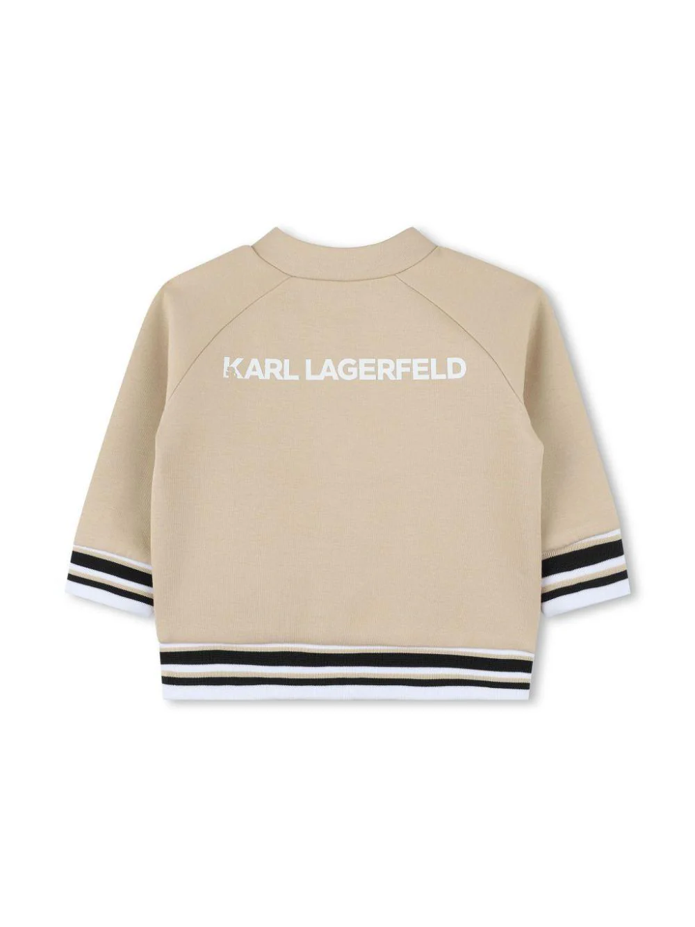 Tuta sportiva per neonato Karl Lagerfeld Kids beige con stampa Ikonik Karl (set di 3) - Image 3