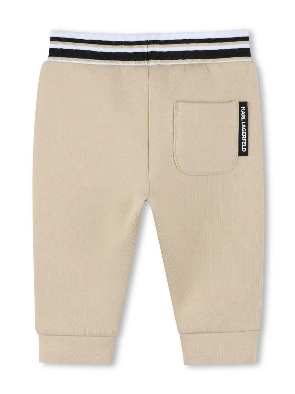 Tuta sportiva per neonato Karl Lagerfeld Kids beige con stampa Ikonik Karl (set di 3) - Image 4