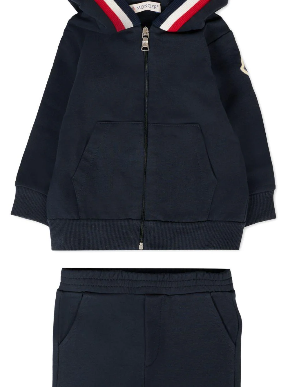 Tuta sportiva per neonato Moncler Enfant blu con cappuccio - Image 2