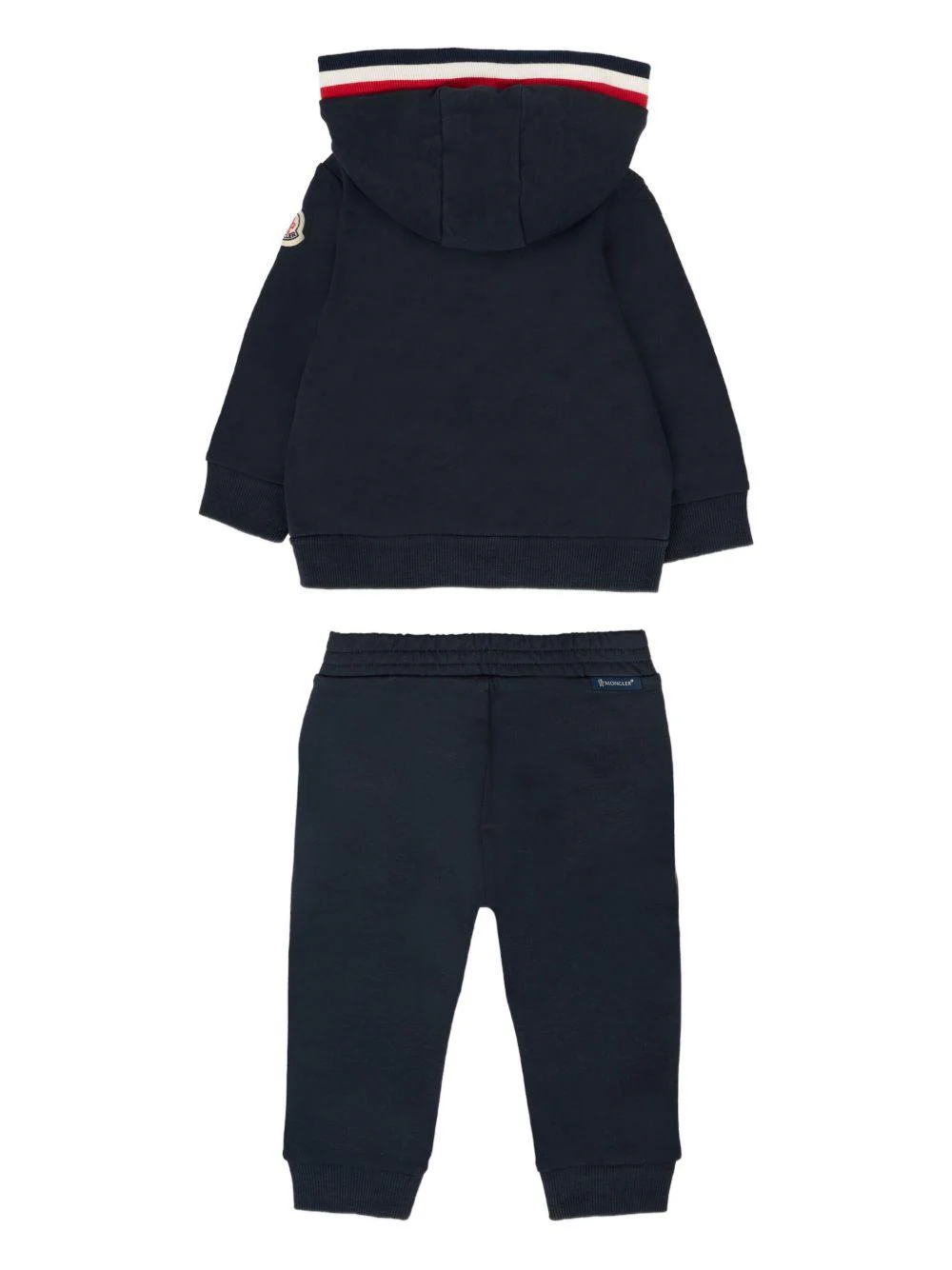 Tuta sportiva per neonato Moncler Enfant blu con cappuccio - Image 3