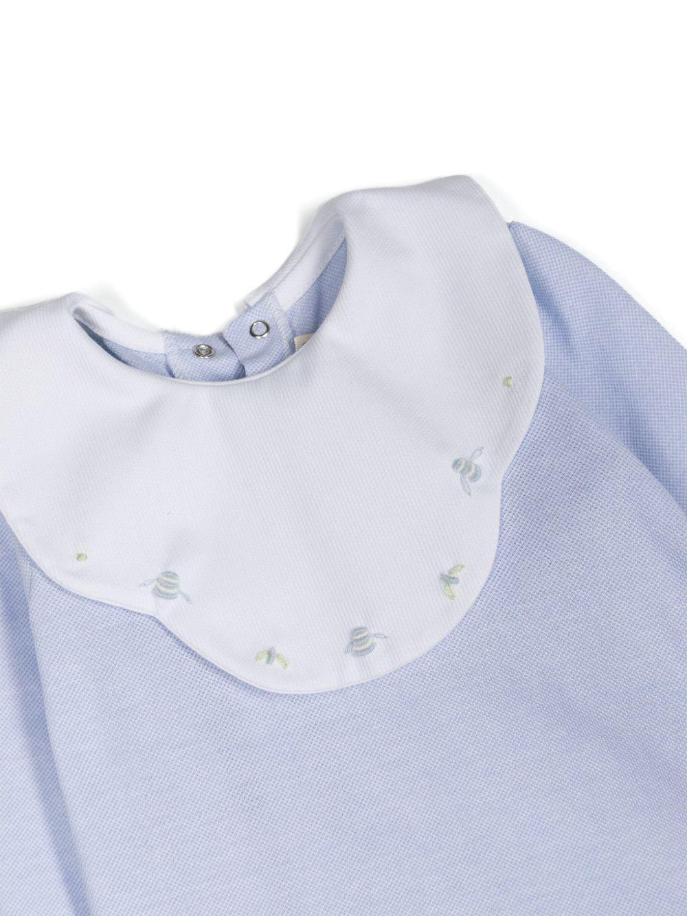 Tutina con ricamo La Stupenderia azzurro con ricamo frontale - Image 3