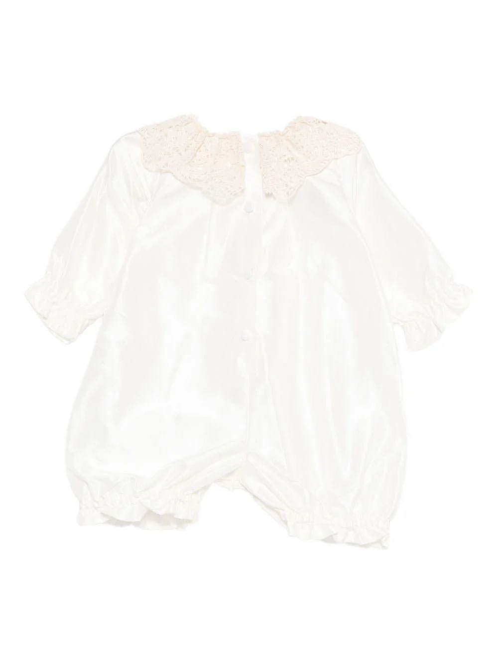 Tutina Gemma per neonata Jesurum Baby bianca con colletto in pizzo - Image 2