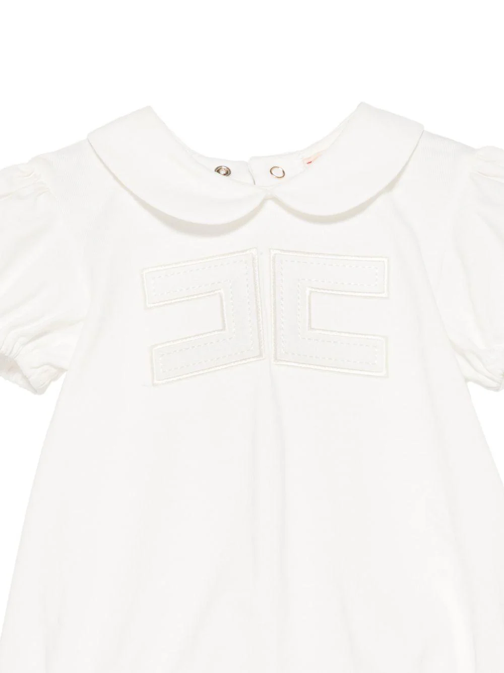 Tutina per neonata Elisabetta Franchi La Mia Bambina bianca con colletto a  Peter Pan - Image 3