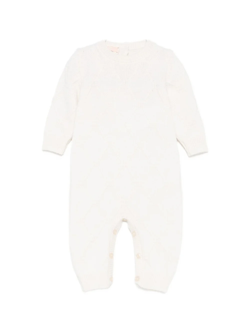 Tutina per neonata Elisabetta Franchi La Mia Bambina bianca con maglia a rombi