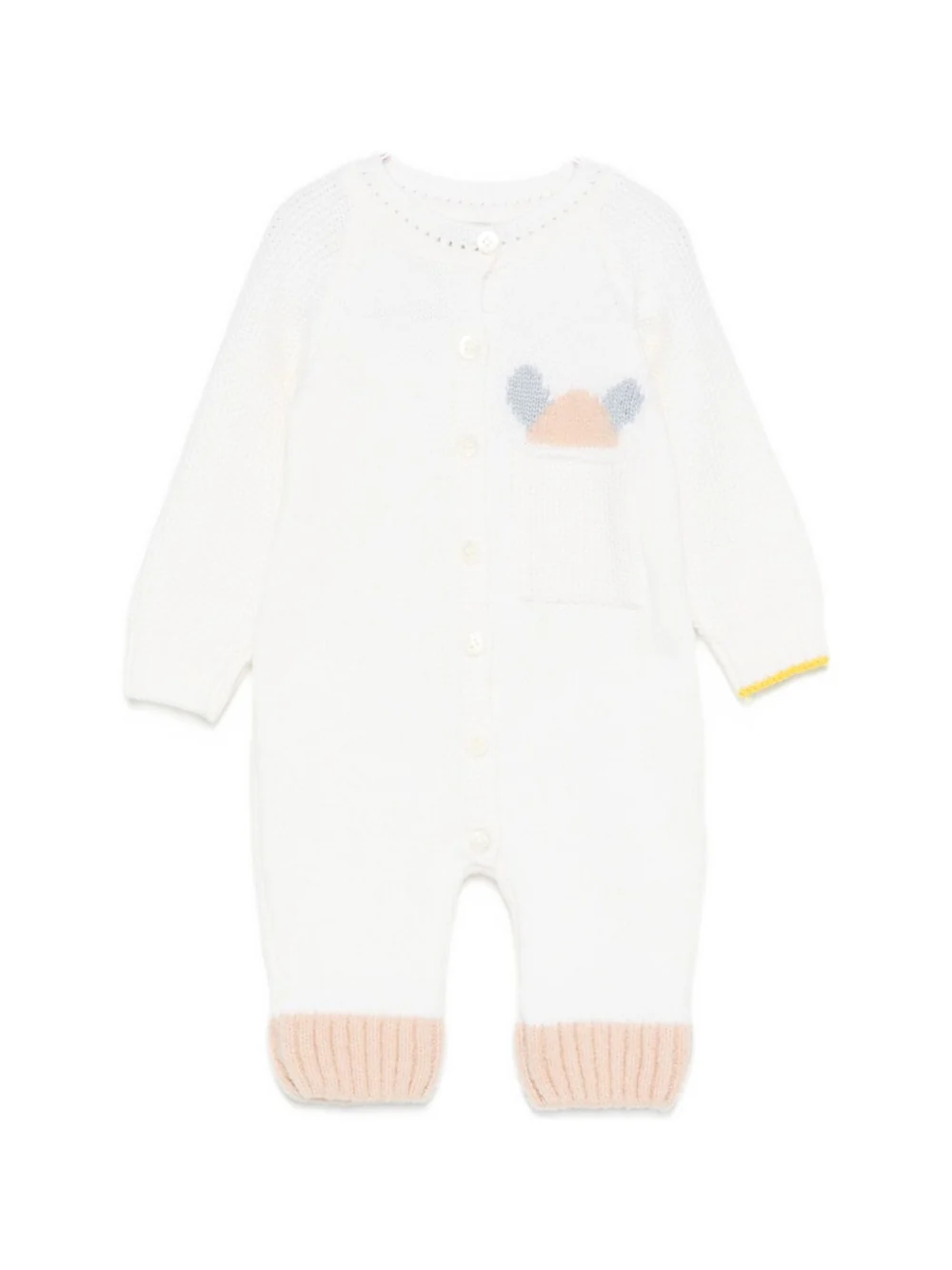Tutina per neonata Gensami Kids bianco con tasca sul petto