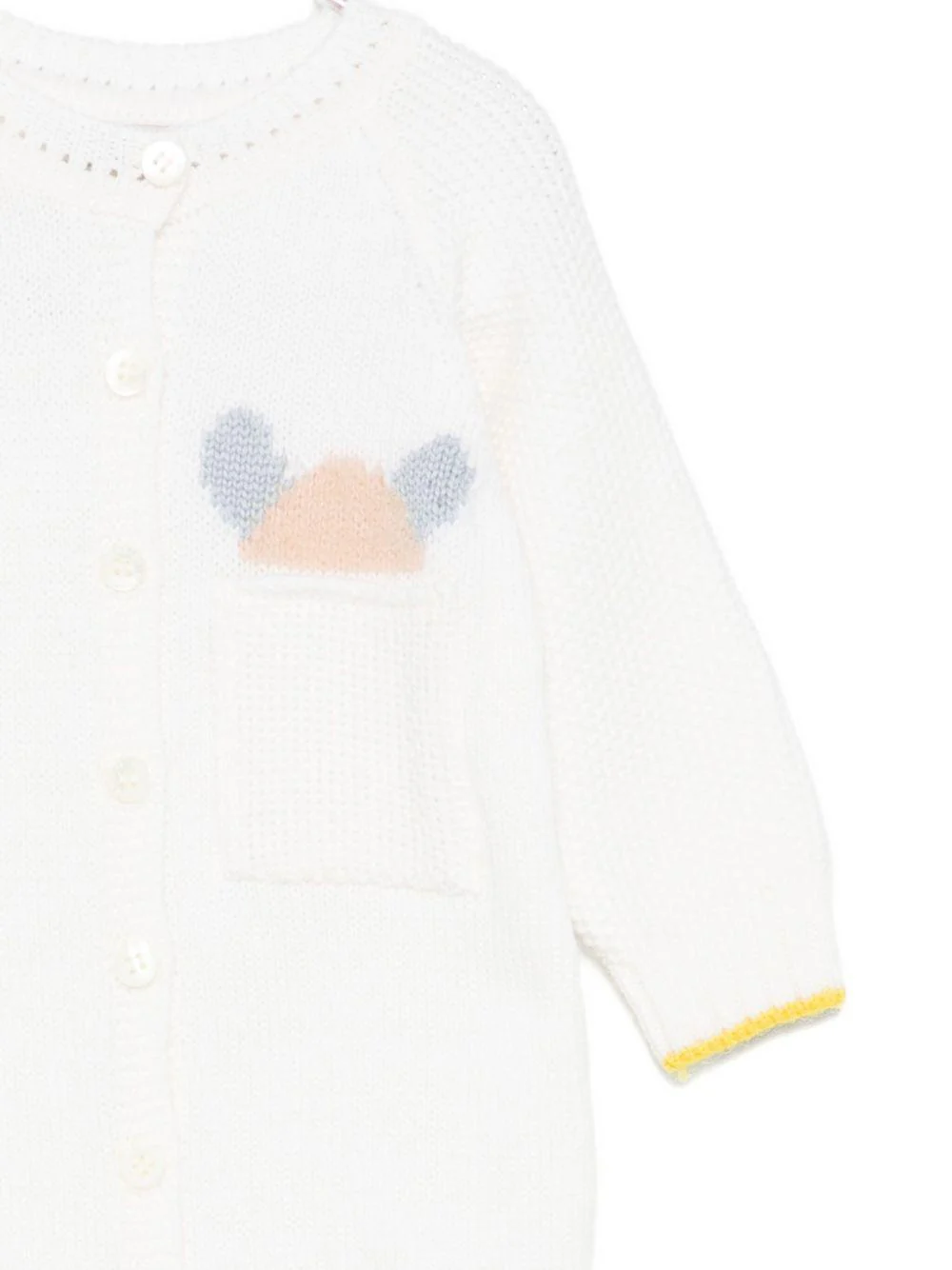 Tutina per neonata Gensami Kids bianco con tasca sul petto - Image 3