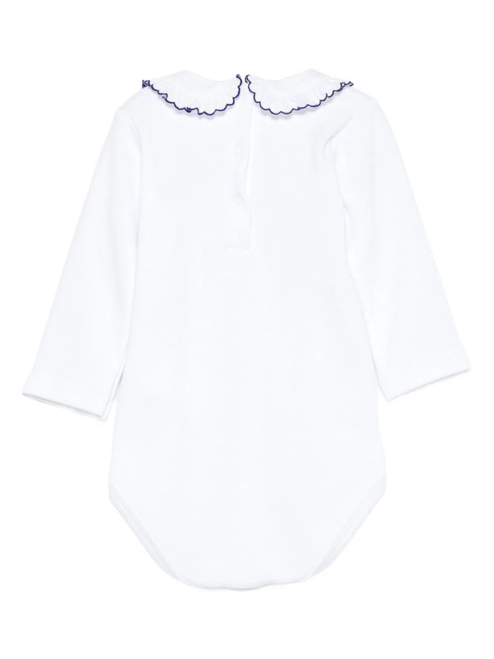 Tutina per neonata Mariella Ferrari bianco con rifiniture blu - Image 2