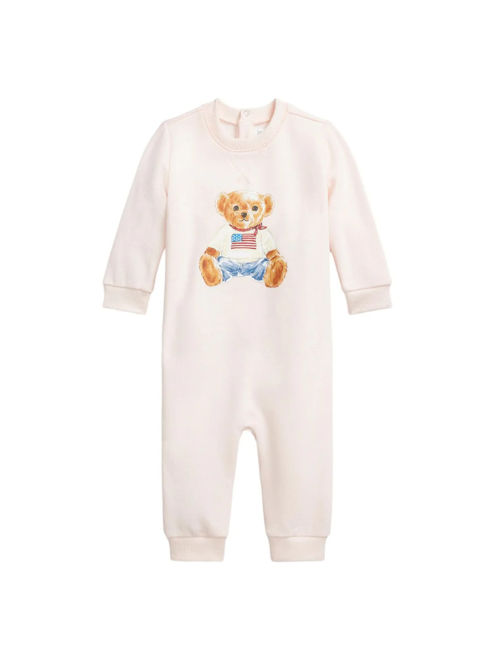 Tutina per neonata POLO RALPH LAUREN KIDS rosa con stampa Polo Bear