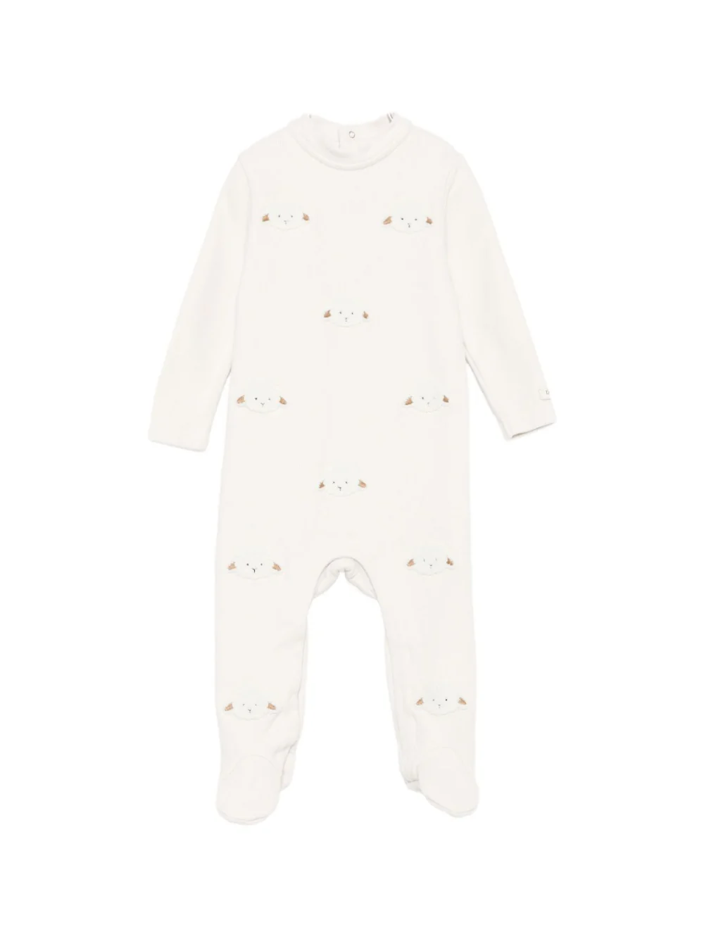 Tutina per neonati Donsje beige con applicazione agnello