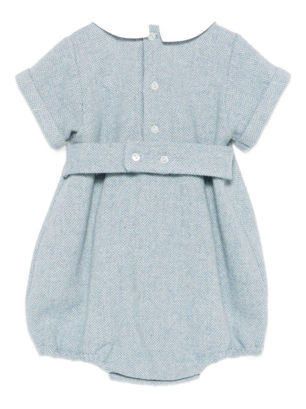 Tutina per neonati Mariella Ferrari azzurra con colletto alla Peter Pan - Image 2