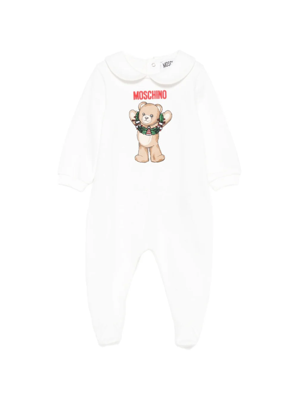 Tutina per neonati Moschino Kids bianca con orsacchiotto