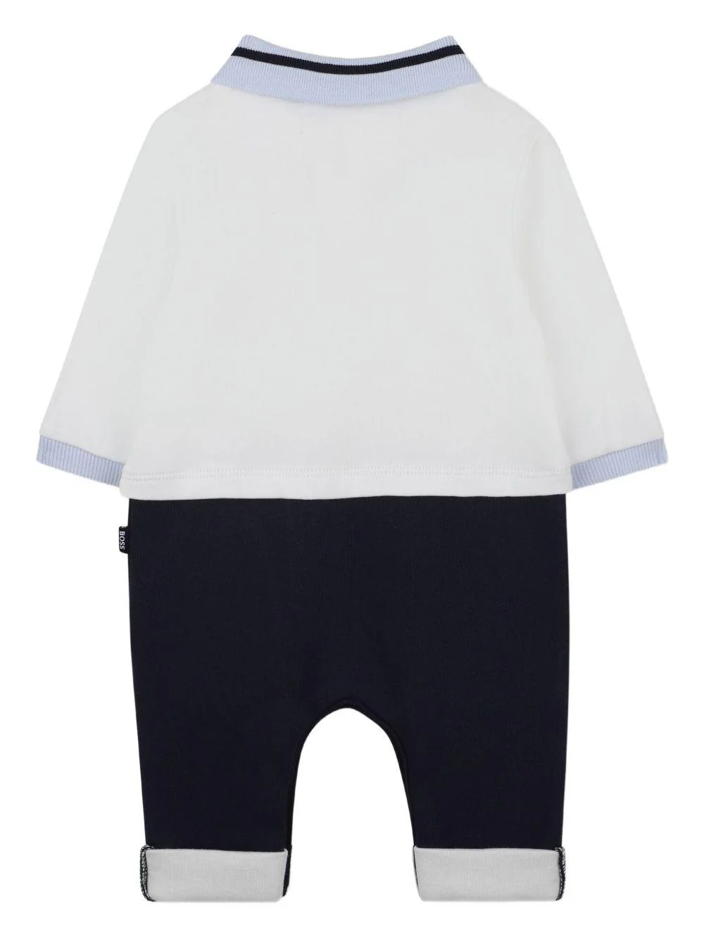 Tutina per neonato Boss Kids blu con colletto stile polo - Image 2