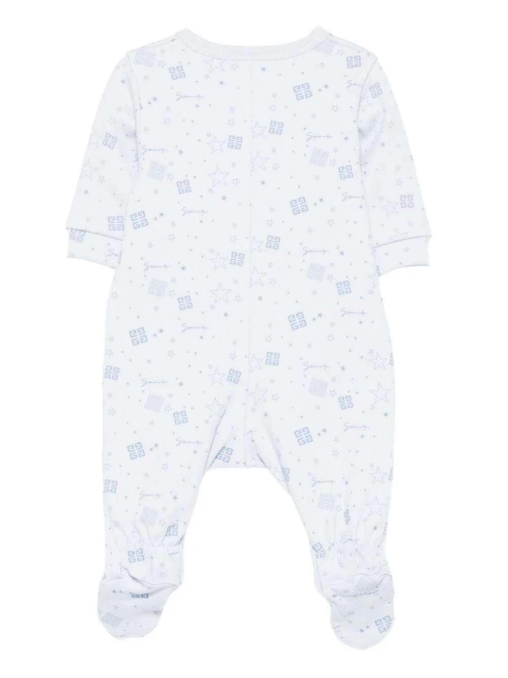 Tutina per neonato Givenchy Kids azzurra con motivo a stelle - Image 3