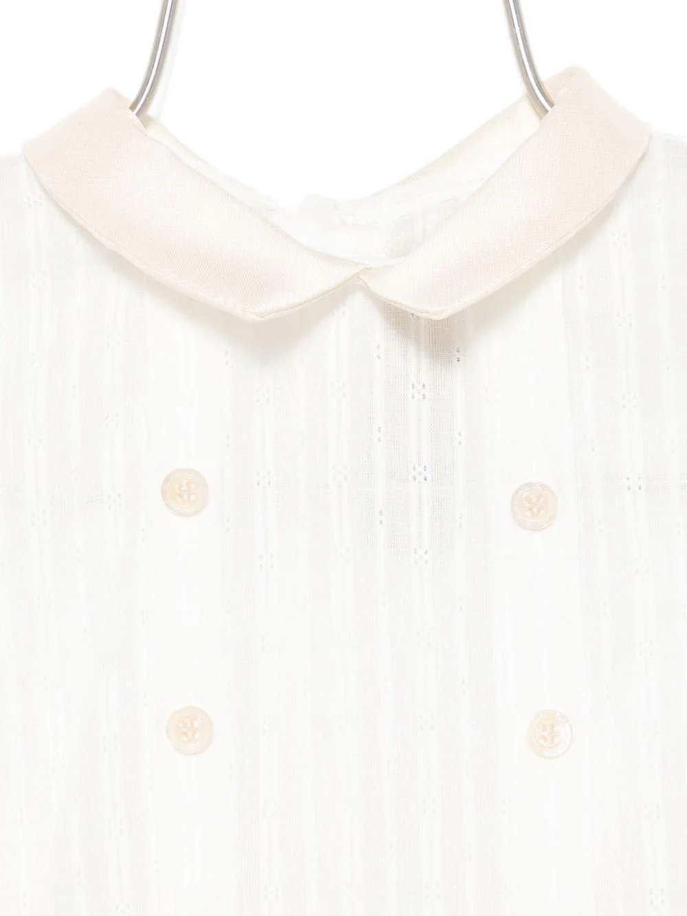 Tutina per neonato La Stupenderia beige con colletto alla Peter Pan - Image 2
