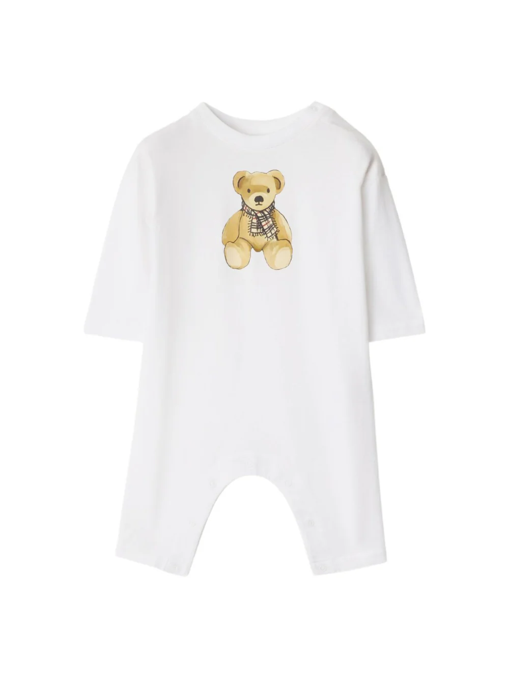 Tutina Thomas Bear per neonata Burberry Kids bianca con stampa con logo sul retro