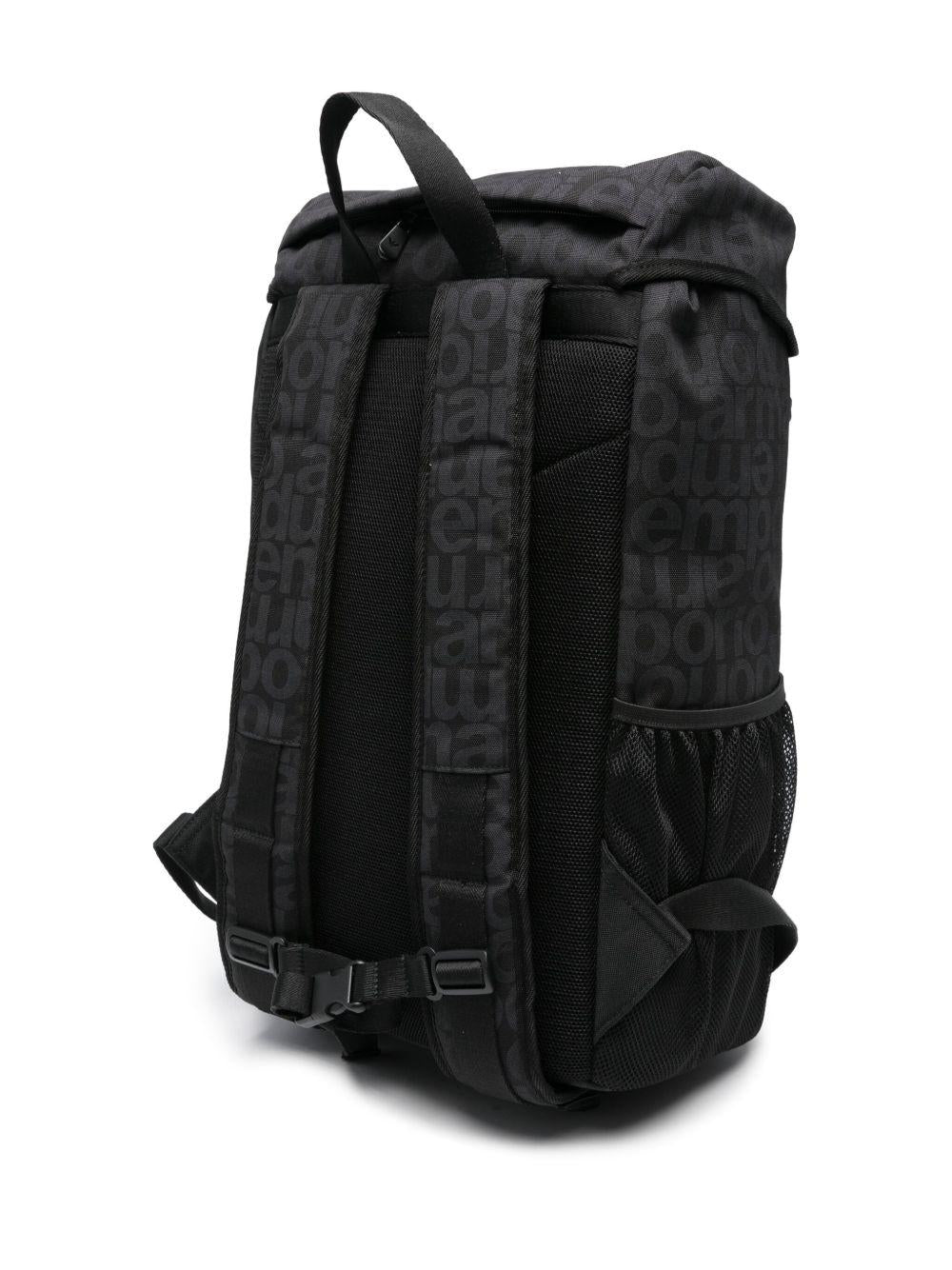 Zaino per bambini Emporio Armani Kids blu con stampa logo all-over - Image 7