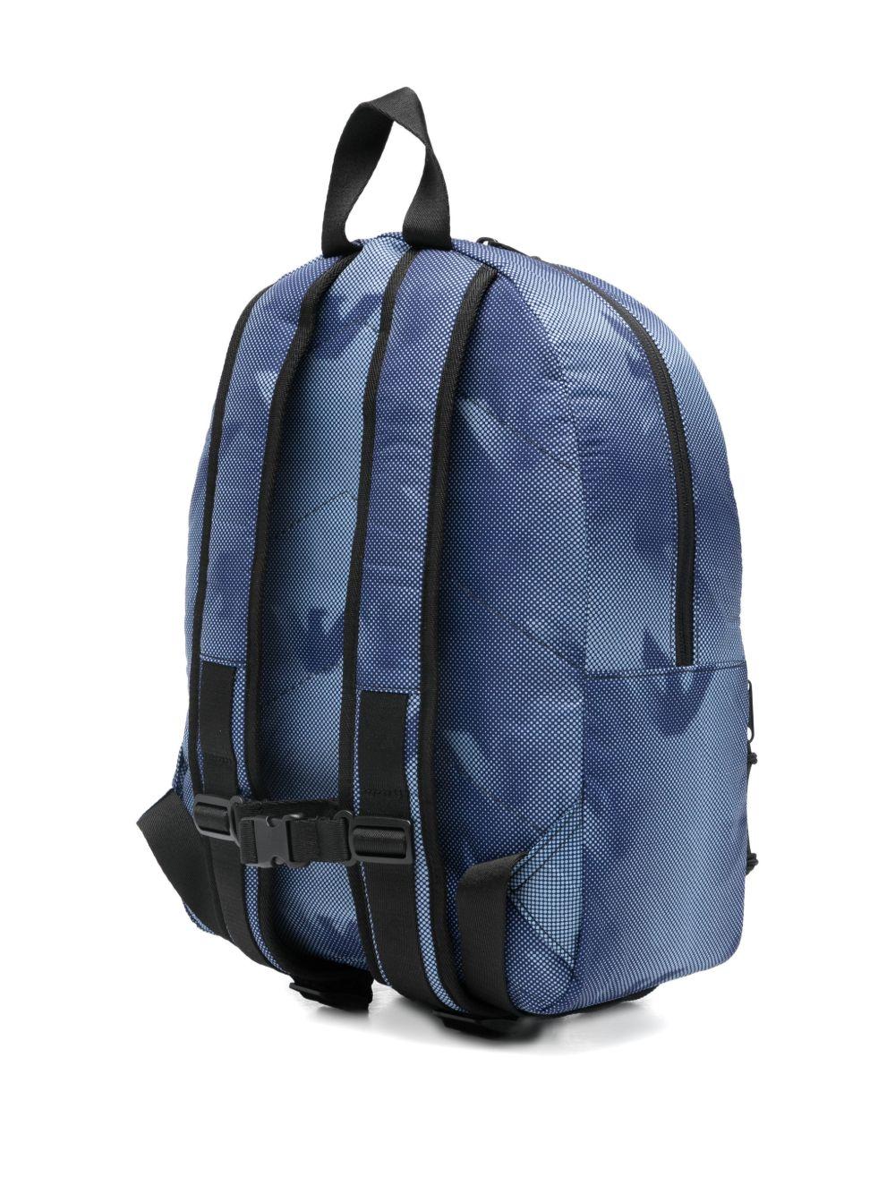 Zaino per bambino Emporio Armani Kids blu con logo aquila all-over - Image 3