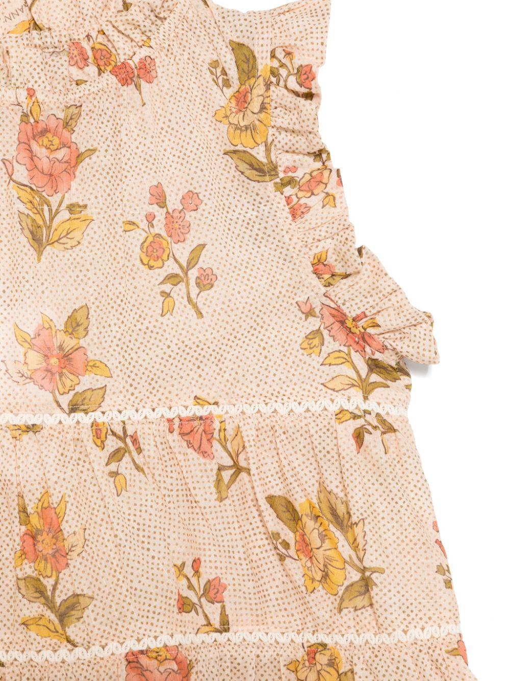 Blusa per bambina Zimmermann Kids beige con stampa floreale - Image 2